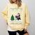 Ugly Christmas Tree Lights Xmas Santa Riding Boston Terrier Comfort Colors Sweatshirt Butter