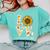 4th Grade Teacher Love Autumn Fall Sunflower Appreciation Comfort Colors Sweatshirt Chalky Mint