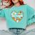 Art Teacher Heart Autumn Thanksgiving Kids Comfort Colors Sweatshirt Chalky Mint