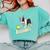 Ballaholic Boston Terrier Dog Chasing Bostie Ball Comfort Colors Sweatshirt Chalky Mint
