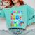 I Blasted Through 100 Days Of School 100th Day Teacher Kids Comfort Colors Sweatshirt Chalky Mint