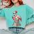 Book Lover Cute Flamingo Reading Teacher Librarian Women Comfort Colors Sweatshirt Chalky Mint