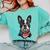 Boston Terrier American Flag Comfort Colors Sweatshirt Chalky Mint