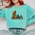 Boston Terrier Bigfoot Dog Walking Dog Mom Dad Kids Comfort Colors Sweatshirt Chalky Mint