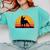 Boston Terrier Bostie Sunset Retro Dog Pet Mom Dad Comfort Colors Sweatshirt Chalky Mint