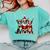 Boston Terrier Christmas Dogs Santa Reindeer Elf Comfort Colors Sweatshirt Chalky Mint