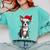 Boston Terrier Christmas Santa Hat Tree Lights Pajama Comfort Colors Sweatshirt Chalky Mint