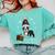 Boston Terrier Christmas T Shirt-Life Is Merrier Premium Tri-Blend Comfort Colors Sweatshirt Chalky Mint