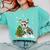 Boston Terrier Christmas Tree Lights Santa Hat Comfort Colors Sweatshirt Chalky Mint