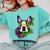 Boston Terrier In Day Of The Dead Sugar Skull Dog Comfort Colors Sweatshirt Chalky Mint