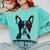 Boston Terrier Dog 4th July America USA Flag Men Women Kids Comfort Colors Sweatshirt Chalky Mint