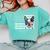 Boston Terrier Dog 4th Of July US American Flag Patriotic Comfort Colors Sweatshirt Chalky Mint