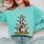 Boston Terrier Dog Christmas Tree Santa Hat Xmas Pajama Men Women Kids Comfort Colors Sweatshirt Chalky Mint
