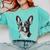 Boston Terrier Dog Motif Pet Illustration Boston Terrier For Men Women Kids Comfort Colors Sweatshirt Chalky Mint
