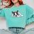 Boston Terrier Dog Official Sleeping Men Women Girls Kids Comfort Colors Sweatshirt Chalky Mint