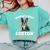 Boston Terrier Groovy World's Best Boston Mom Comfort Colors Sweatshirt Chalky Mint
