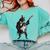 Boston Terrier Guitar Comfort Colors Sweatshirt Chalky Mint