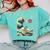 Boston Terrier Japanese Kanagawa Wave Surf Dog Comfort Colors Sweatshirt Chalky Mint