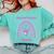 Boston Terrier Mama Cute Rainbow Paw Heart Shape Comfort Colors Sweatshirt Chalky Mint