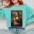 Boston Terrier Mona Lisa Painting Art Dog Mom Dad For Men Women Kids Comfort Colors Sweatshirt Chalky Mint