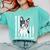 Boston Terrier Papa Cool Dog Lover USA American Flag Men Women Comfort Colors Sweatshirt Chalky Mint