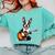 Boston Terrier Playing Guitar Boston Terrier Comfort Colors Sweatshirt Chalky Mint