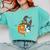 Boston Terrier Pumpkin Jack O Lantern Halloween Comfort Colors Sweatshirt Chalky Mint
