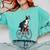 Boston Terrier Riding Bicycle Cute Bostie Biker Raglan Baseball Tee Comfort Colors Sweatshirt Chalky Mint