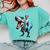 Boston Terrier Riding T-Rex Dinosaur Dog Lover Comfort Colors Sweatshirt Chalky Mint