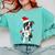 Boston Terrier Santa Christmas Lights Xmas Dog Lover Men Women Kids Comfort Colors Sweatshirt Chalky Mint