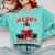 Boston Terrier Santa Claus Hat Merry Christmas Dog X-Mas Comfort Colors Sweatshirt Chalky Mint