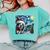 Boston Terrier Santa Starry Night Van Gogh Christmas Dog Men Women Kids Comfort Colors Sweatshirt Chalky Mint