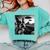 Boston Terrier Graphic Selfie With UFOs Weird Aliens Comfort Colors Sweatshirt Chalky Mint