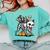 Boston Terrier Skeleton Mummy Witch Halloween Comfort Colors Sweatshirt Chalky Mint