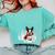 Boston Terrier In The Snow Merry Christmas Winter Comfort Colors Sweatshirt Chalky Mint