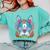 Boston Terrier Sugar Skull Dog Day Of The Dead Comfort Colors Sweatshirt Chalky Mint