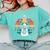 Boston Terrier UFO Alien Boston Terrier Dog Mom Dad Comfort Colors Sweatshirt Chalky Mint