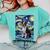 Boston Terrier Van Gogh Starry Night Comfort Colors Sweatshirt Chalky Mint