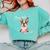 Brown Boston Terrier With Flowers And Feathers Comfort Colors Sweatshirt Chalky Mint