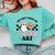 You Can't Scare Me I Teach Art Retro Teacher Ghost Halloween Comfort Colors Sweatshirt Chalky Mint