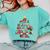 Christmas Library Tree Love Reading Books Nerd Teacher Comfort Colors Sweatshirt Chalky Mint