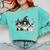 Cute Halloween Boston Terrier Dogs Witch Hat Ghost Dog For Men Women Kids Comfort Colors Sweatshirt Chalky Mint
