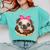 Cute Pug Shirt Donut Girls Dog Comfort Colors Sweatshirt Chalky Mint