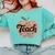 Cute Teacher With Apple Retro Teacher Kids Back To School Comfort Colors Sweatshirt Chalky Mint Cute Teacher With Apple Retro Teacher Kids Back To School Comfort Colors Sweatshirt Chalky Mint