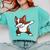 Dabbing Red Boston Terrier Dab Dance Dog Men Women Kids Comfort Colors Sweatshirt Chalky Mint