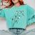 Dandelion Boston Terrier Flower Floral Bostie Tree Comfort Colors Sweatshirt Chalky Mint