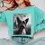 Dog Mom Dad Alien Selfie Boston Terrier UFO For Men Women Comfort Colors Sweatshirt Chalky Mint