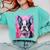 Dog Pink Boston Terrier Comfort Colors Sweatshirt Chalky Mint
