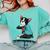 Father's Day Gift Dog Dad Boston Terrier i Love Dad Tattoo Comfort Colors Sweatshirt Chalky Mint