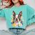 Floral Boston Terrier Comfort Colors Sweatshirt Chalky Mint